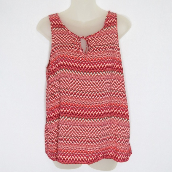 Lucky Brand Margarita Meadow Tank Top M Chevron Zig Zag Print - Picture 1 of 5